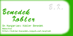 benedek kobler business card